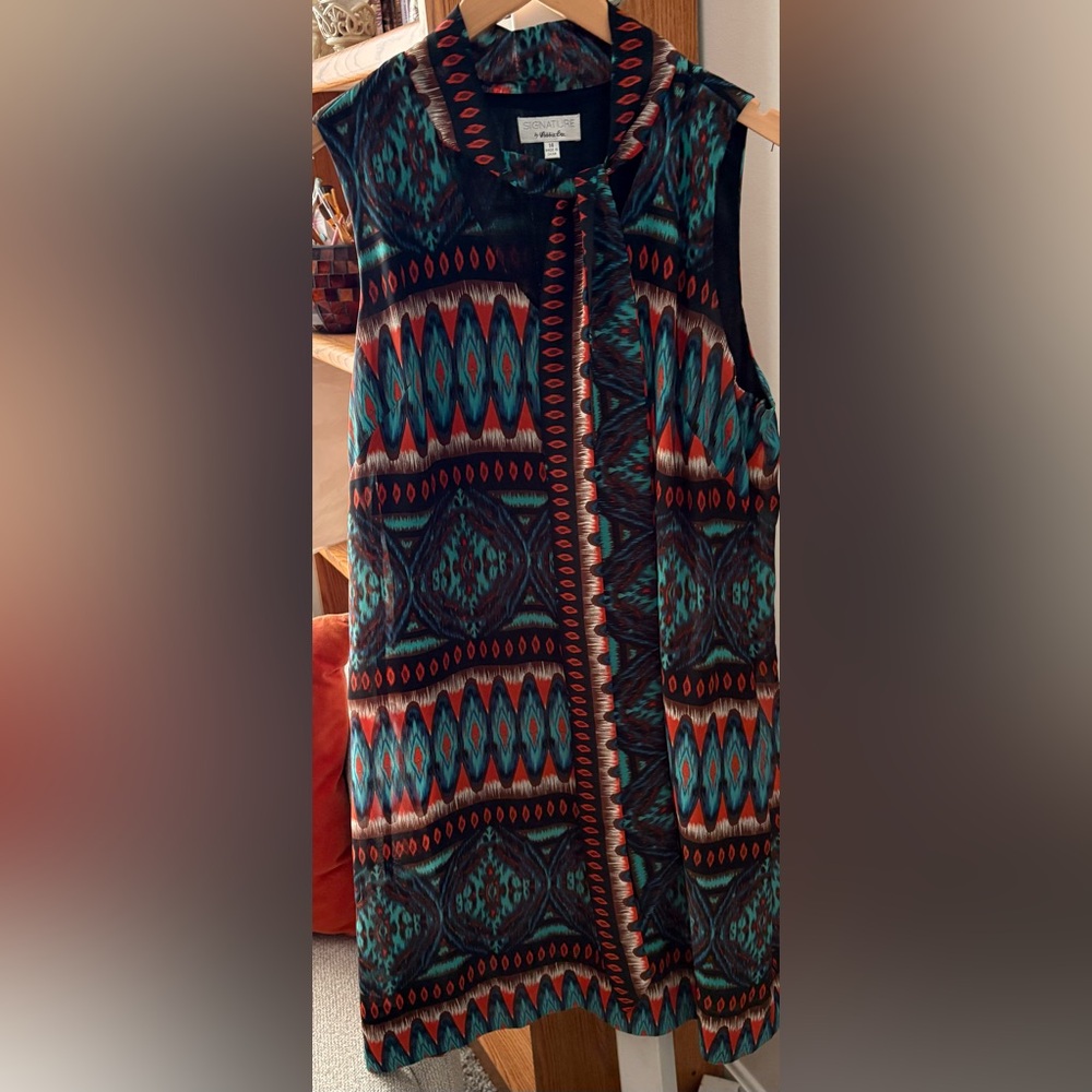 Signature by Robbie Bee Multicolor Patterned Dress
